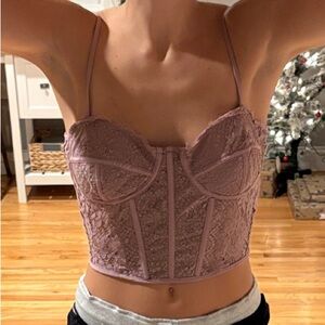 Altar'd State Lace Bustier in Mauve
